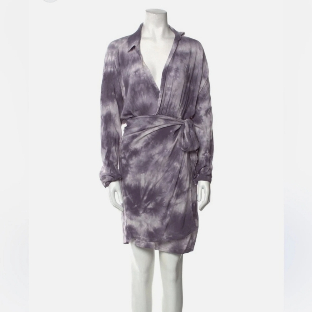 NWT Young Fabulous & Broke | Purple Tie Dye Midi Wrap Dress